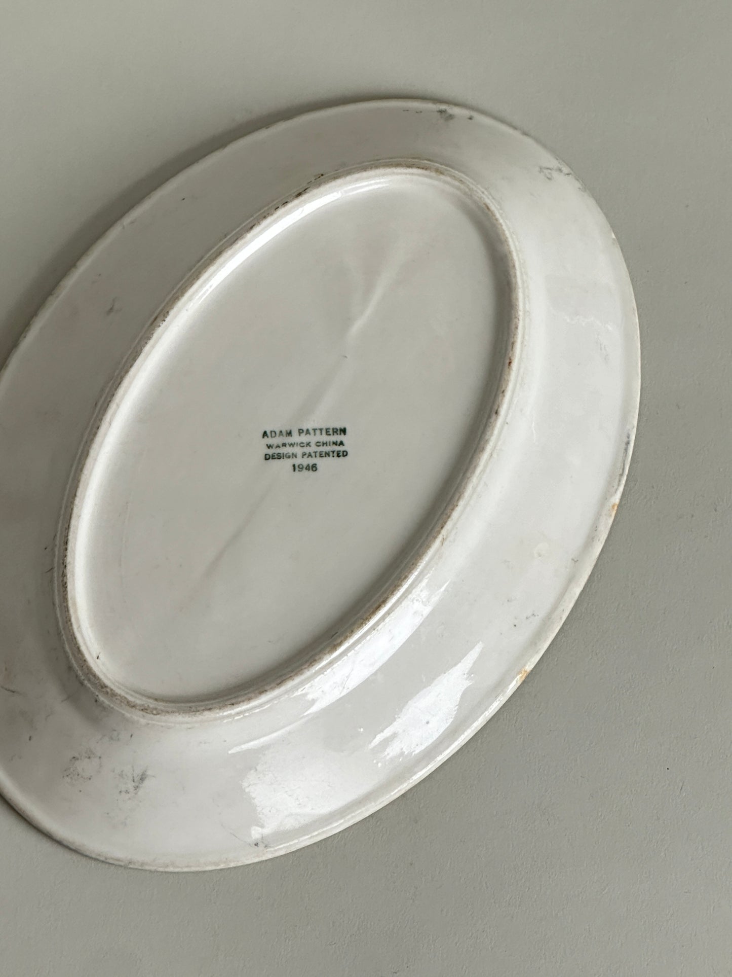 OVAL SERVING PLATE WITH ADAM PATTERN - 1946